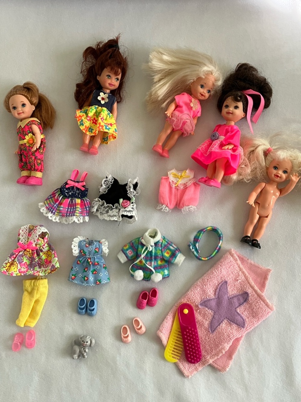 Vintage Barbie Kelly Chelsea Becky dolls and accessories